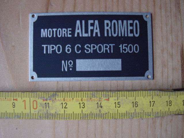 Alfa Romeo 6C 1500 plates